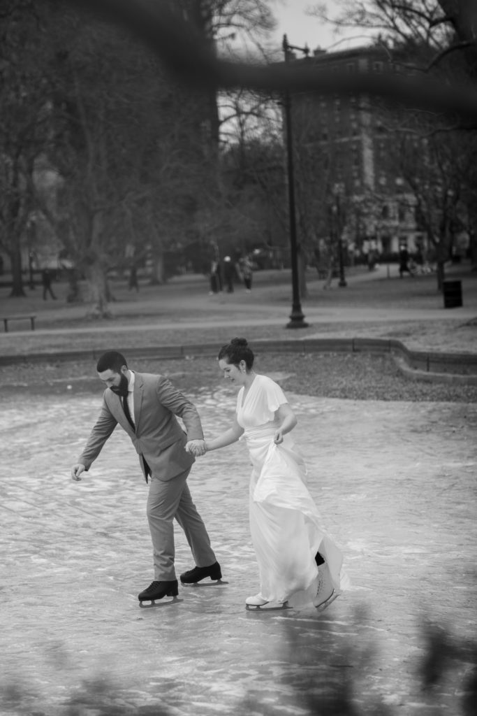 Ice Skating Elopement in Boston Public Garden